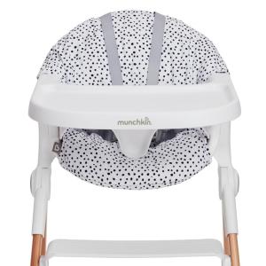 imageMunchkin Float Baby High Chair Foldable and Easy to Clean for Babies and Toddlers White with Wooden LegsWhiteBlack