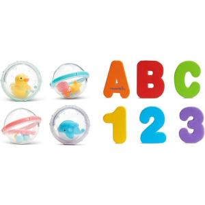 imageMunchkin Float ampamp Play Bubbles 4 Count ampamp Learn Bath Alphabet Letters and Numbers 36 Count Baby and Toddler Bath ToysSmall