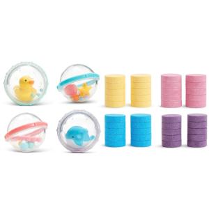 imageMunchkin Float ampamp Play Bubbles and Color Buddies Bath Water Color Tablets 4 Baby Bath Toys and 40 Moisturizing Bath Bombs
