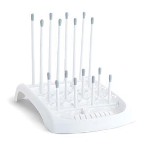 imageMunchkin Fold Baby Bottle Drying Rack and Bristle Bottle Brush Cleaning Essentials Set WhiteGrey1 Count Pack of 1