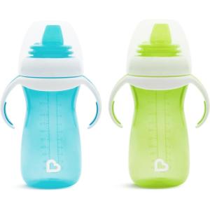 imageMunchkin Gentle Transition Sippy Cup with Trainer Handles 10 Ounce Purple and PinkBlueGreen