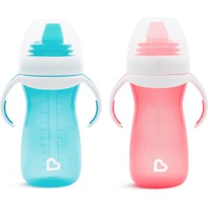 imageMunchkin Gentle Transition Sippy Cup with Trainer Handles 10 Ounce Purple and PinkBluePink
