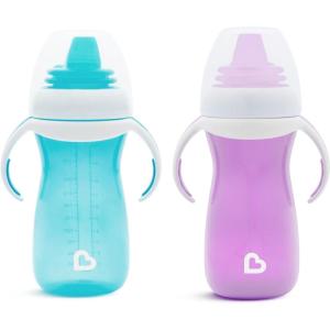 imageMunchkin Gentle Transition Sippy Cup with Trainer Handles 10 Ounce Purple and PinkBluePurple