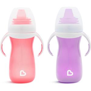 imageMunchkin Gentle Transition Sippy Cup with Trainer Handles 10 Ounce Purple and PinkPinkPurple