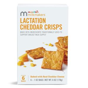imageMunchkin Milkmakers Lactation Cheddar Crisps for Breastfeeding Moms with Oats and Flax 6 CountCheddar Crisps