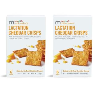 imageMunchkin Milkmakers Lactation Cheddar Crisps for Breastfeeding Moms with Oats and Flax 6 CountLactation Crackers