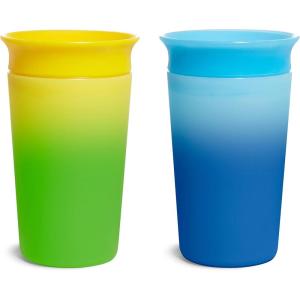 imageMunchkin Miracle 360 Sippy Cup for Toddlers Color Changes with Cold Drinks 9 Ounce 2 Pack PinkYellowBlueYellow