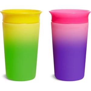imageMunchkin Miracle 360 Sippy Cup for Toddlers Color Changes with Cold Drinks 9 Ounce 2 Pack PinkYellowPinkYellow
