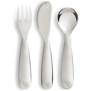 imageMunchkin Polish Toddler Utensils Includes Fork Knife and Spoon Stainless Steel 3 Piece3 Piece SetPack of 1