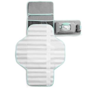 imageMunchkin Portable Changing Pad  Lightweight and Compact Baby Diaper Changing Mat with SilverIon Technology Includes 12 Diaper Disposal Bags Grey