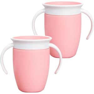 imageMunchkin Sippy Cup for 6 Month Old and Up Spill Proof Miracle 360 Toddler Cups with Transition Handles 7 Ounce 2 Pack BlueGreenRose 2 Count