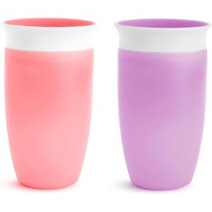 imageMunchkin Sippy Cups for Toddlers 13 Spill Proof Miracle 360 Cup 10 Ounce 2 Pack GreenBluePinkPurple