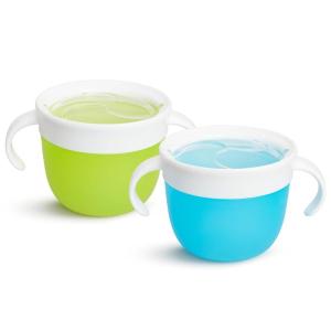 imageMunchkin Snack Catcher Toddler Snack Cups No Spil 2 Pack Containers PinkPurpleBlueGreen