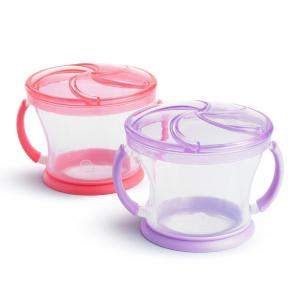 imageMunchkin Snack Catcher Toddler Snack Cups No Spill 2 Pack PinkPurplePinkPurple