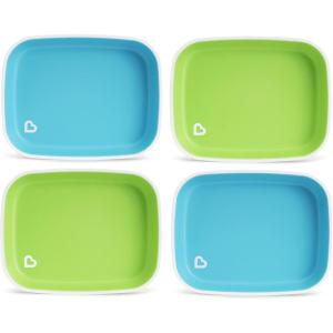 imageMunchkin Splash 4 Piece Toddler Plates PinkPurple4 Pack