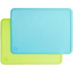 imageMunchkin Spotless Silicone Placemats for Kids 2 Pack BlueGreen2 Count Pack of 1