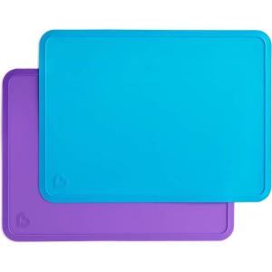 imageMunchkin Spotless Silicone Placemats for Kids 2 Pack BlueGreenLarge