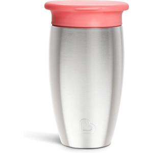 imageMunchkin Stainless Steel Sippy Cups for Toddlers 13 Spill Proof Miracle 360 Cup Insulated 10 Ounce GreenPink