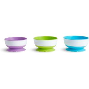 imageMunchkin Stay Put Suction Bowls for Baby and Toddler 3 Pack BlueGreenPurple3 Count Pack of 1