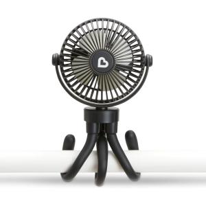 imageMunchkin Stroller Fan  Portable Fan for Travel Baby Gear Accessory with 4 Speeds Flexible Clipon Leg Attachment Rechargeable Battery Black with Multicolored LED LightsBlack