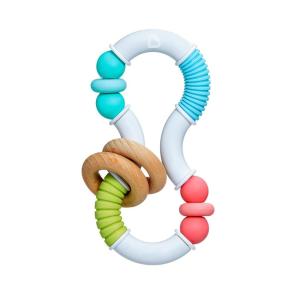imageMunchkin Twisty Figure 8 Baby Teether Toy BPA Free 6 MonthsTeether  Wood Rings