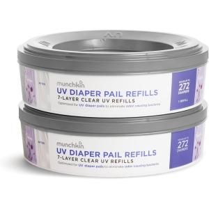 imageMunchkin UV Diaper Pail Refill Rings Holds up to 544 Newborn Diapers 2 Pack272 Count Pack of 2