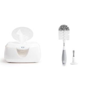 imageMunchkin Warm GlowTM Wipe Warmer and BristleTM Bottle Brush White and Grey