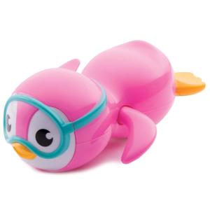 imageMunchkin Wind Up Swimming Penguin Baby and Toddler Bath Toy BluePink