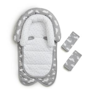 imageMunchkin XtraGuard Head Support ampamp Strap Cover for Baby Car Seats with SilverIon Technology DotsGrey