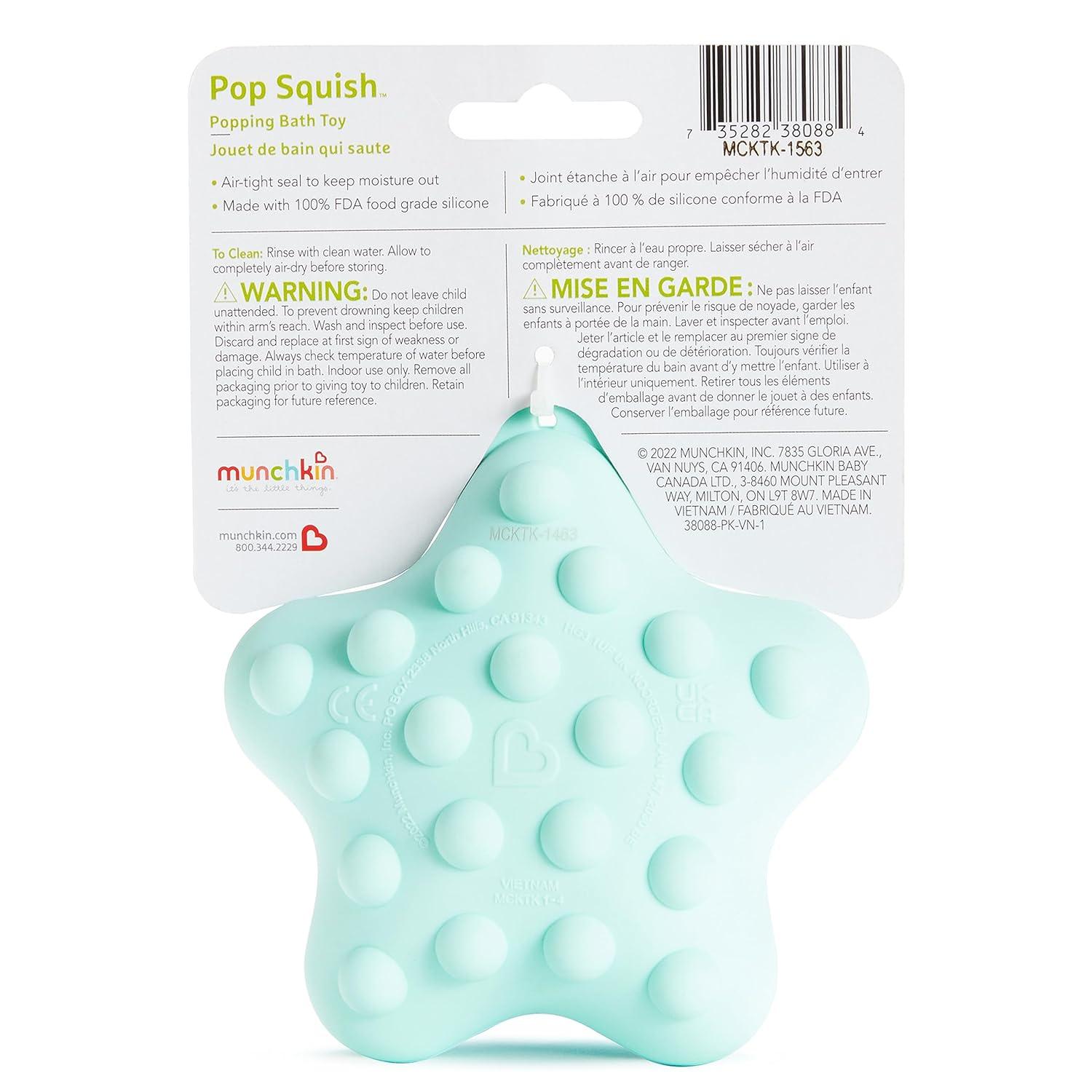 imageMunchkin Pop Squish Bath Toy Mold Free Baby and Toddler Bathtub Toy with Sensory and Fidget Play Turtle and PufferfishSmall