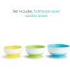imageMunchkin Stay Put Suction Baby Bowls with Lids  Dishes for Babies and Toddlers SelfFeeding Bowl Set for Kids 6 Months 3 Pack BlueGreen3pk BlueGreenYellow