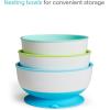 imageMunchkin Stay Put Suction Baby Bowls with Lids  Dishes for Babies and Toddlers SelfFeeding Bowl Set for Kids 6 Months 3 Pack BlueGreen3pk with Lids BlueGreenMint