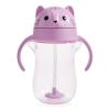 imageMunchkin Any Angle Spill Proof Weighted Straw Trainer Cup Transition Sippy Cups for Toddlers and Babies Click Lock Technology amp Fun Cat Design 10 Ounce Purple