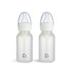 imageMunchkin Bond Silicone Coated Glass Baby Bottles  AntiColic Feeding System with Natural Feel Nipples 4 Ounce 2 Pack BlueWhite