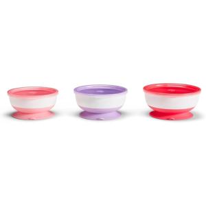 imageMunchkin Stay Put Suction Baby Bowls with Lids  Dishes for Babies and Toddlers SelfFeeding Bowl Set for Kids 6 Months 3 Pack BlueGreen3pk with Lids PinkPurpleLight Pink